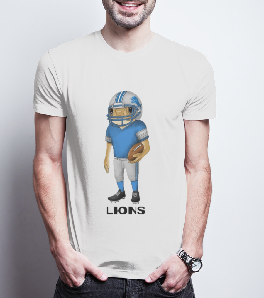 Bad Bunny Detroit Lions Football Player Concho Helmet T-Shirt