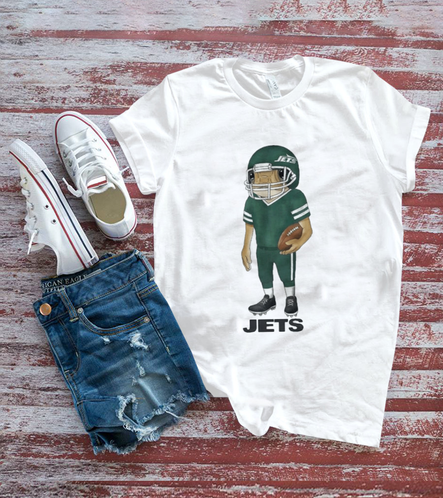 Bad Bunny New York Jets Cartoon Football Player T-Shirt