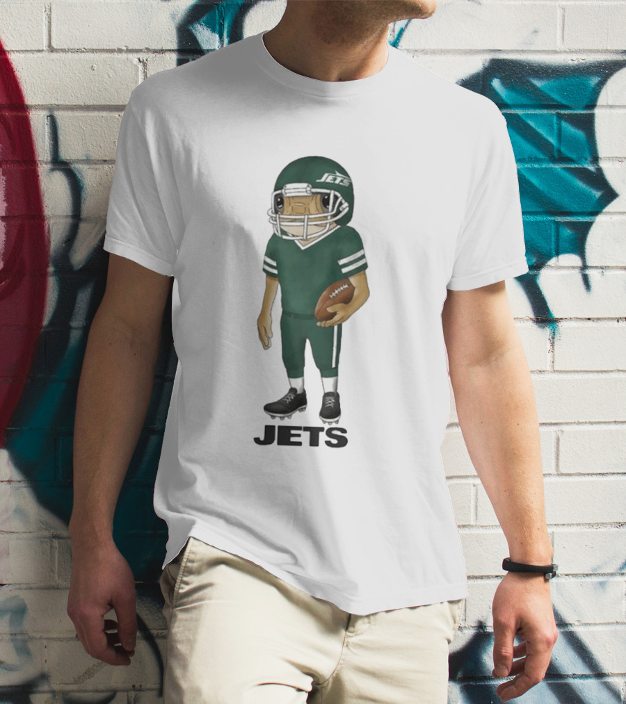 Bad Bunny New York Jets Cartoon Football Player T-Shirt