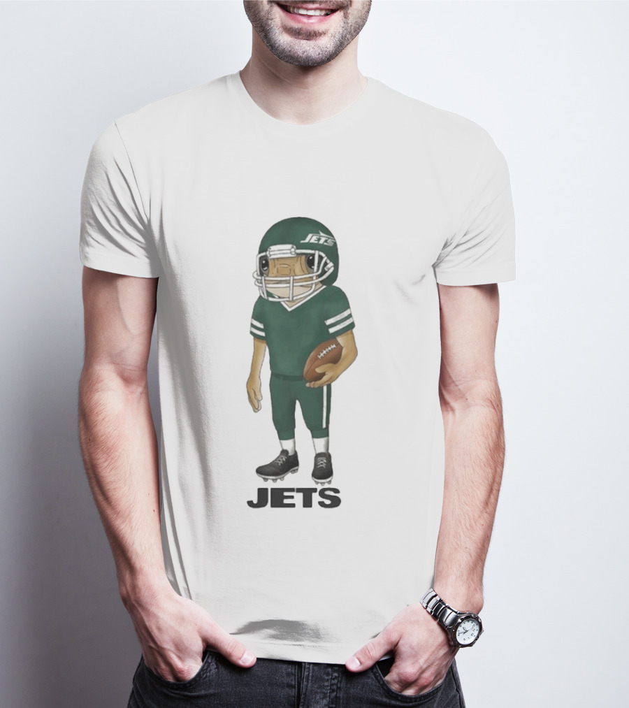 Bad Bunny New York Jets Cartoon Football Player T-Shirt