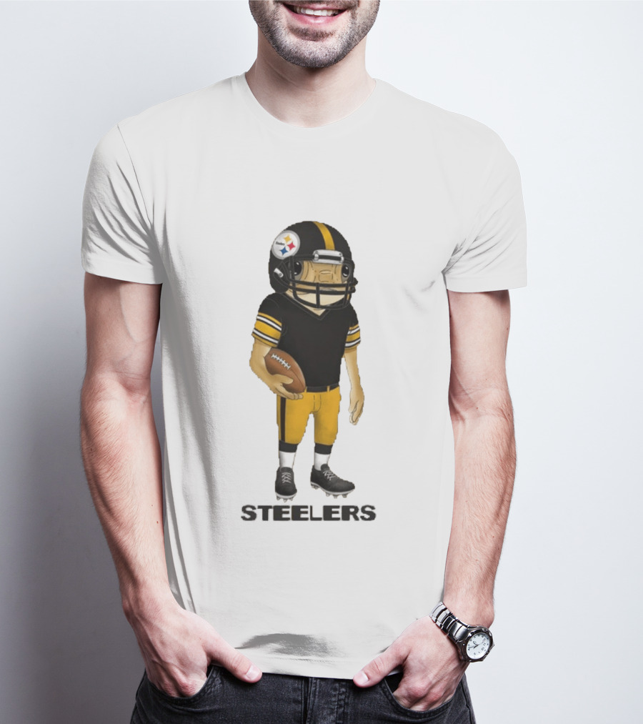 Pittsburgh Steelers Bad Bunny Style Football Player Helmet T-Shirt