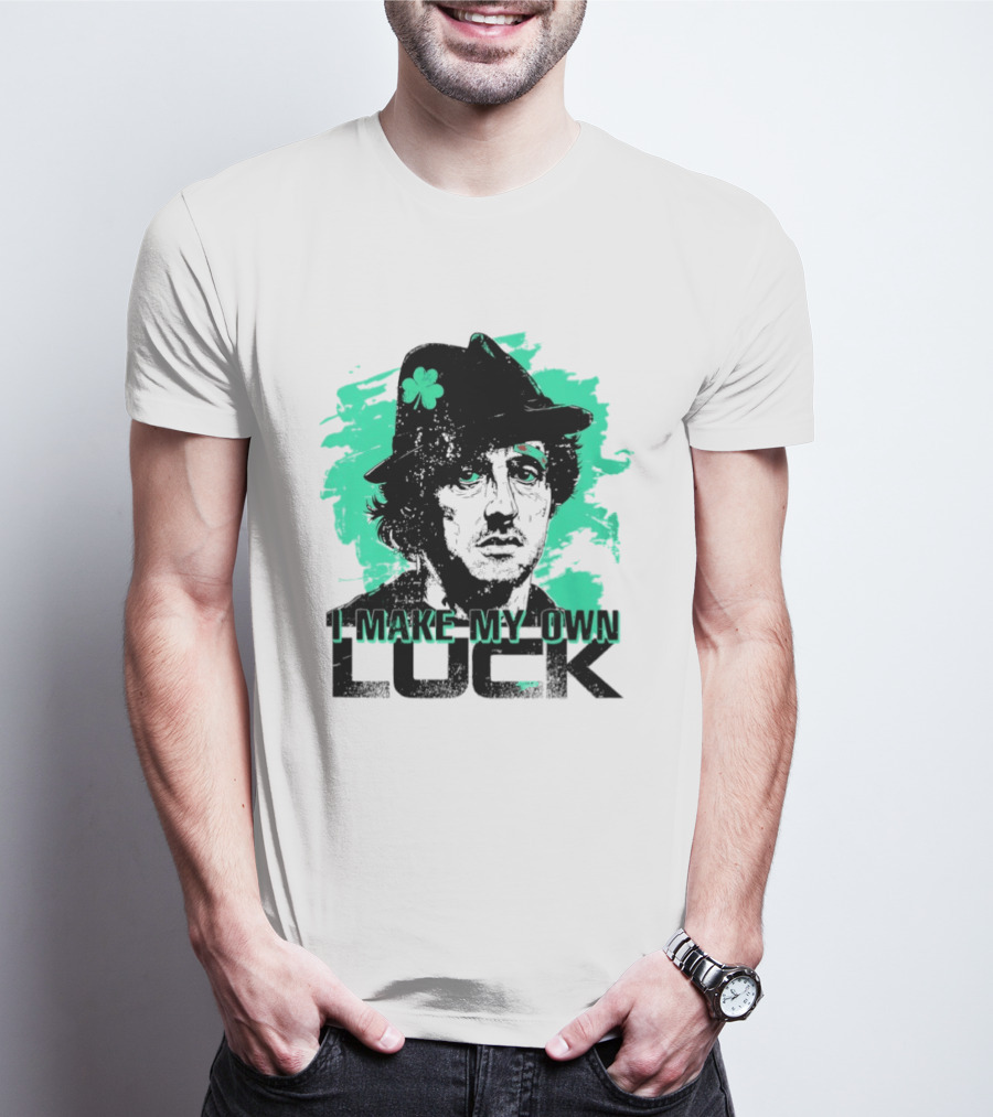 I Make My Own Luck Shamrock Hat Rocky T-Shirt