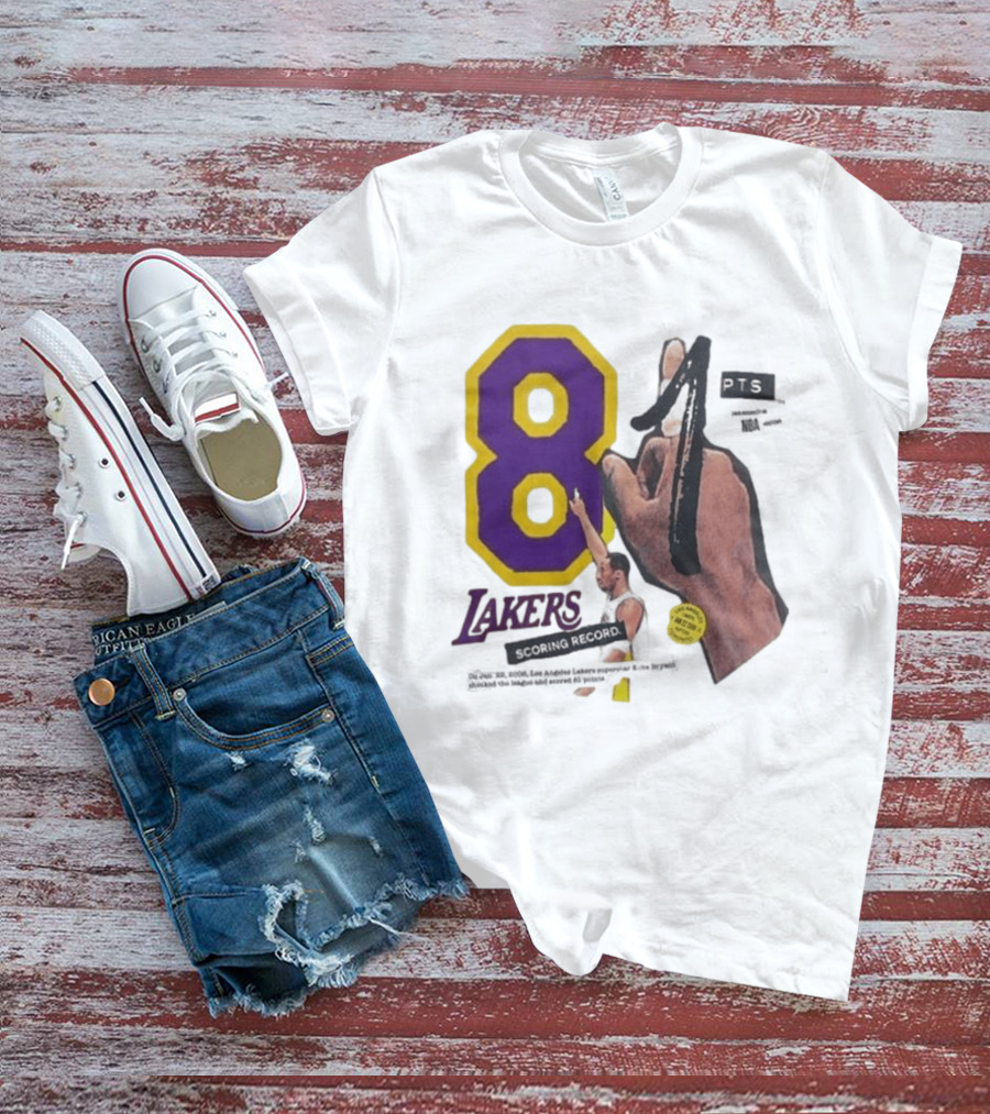 Los Angeles Lakers 81 Points Scoring Record Kobe Bryant 20th Anniversary T-Shirt