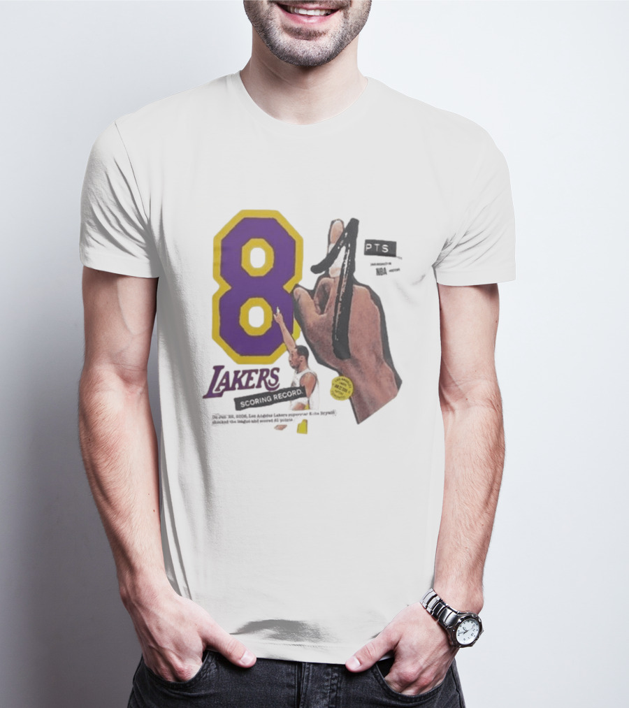 Los Angeles Lakers 81 Points Scoring Record Kobe Bryant 20th Anniversary T-Shirt