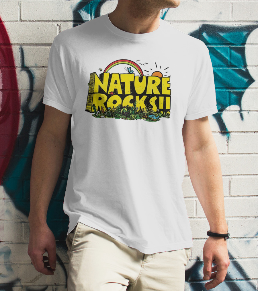 Nature Rocks Rainbow Sun Animals Plants T-Shirt