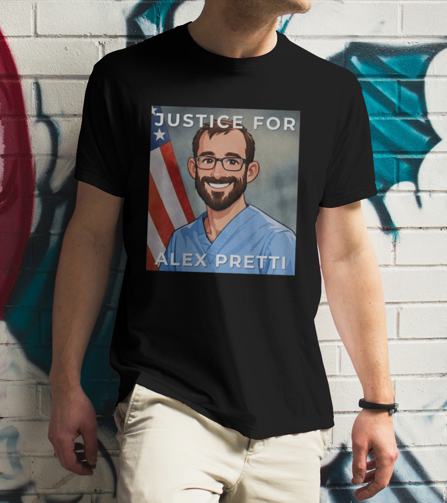 Justice For Alex Pretti Human Rights Protest Flag T-Shirt