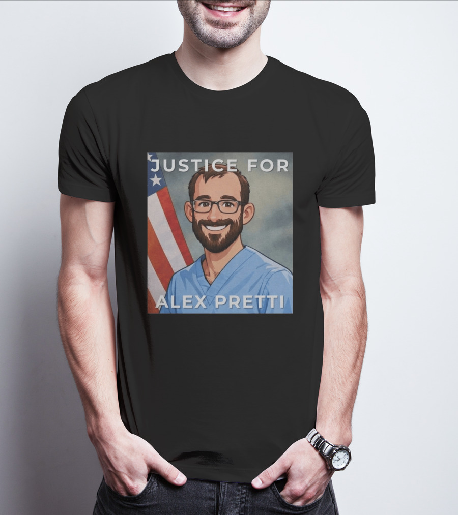 Justice For Alex Pretti Human Rights Protest Flag T-Shirt