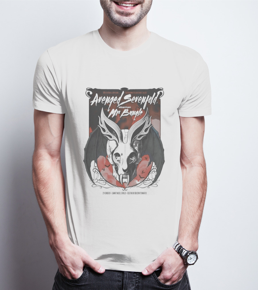 Avenged Sevenfold Mr Bungle North American Tour 2026 Bat Skull T-Shirt