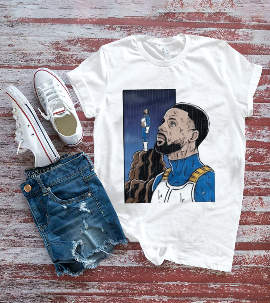 Dragon Ball Z Stephen Curry Vegeta Rainy Day Crossover T-Shirt