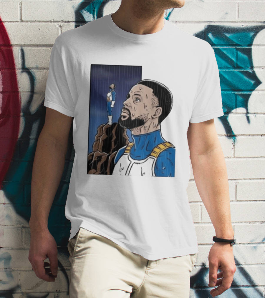 Dragon Ball Z Stephen Curry Vegeta Rainy Day Crossover T-Shirt