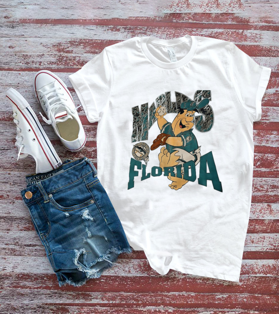 Florida Marlins The Flintstones Crossover Baseball T-Shirt