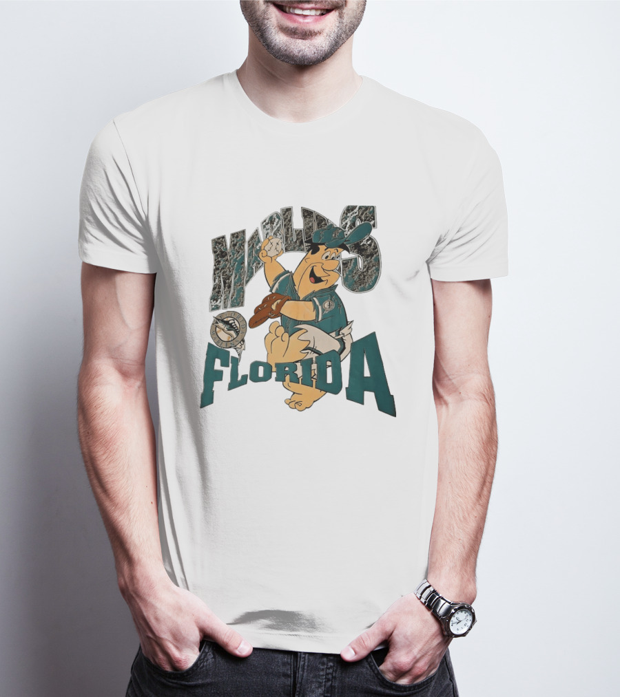 Florida Marlins The Flintstones Crossover Baseball T-Shirt