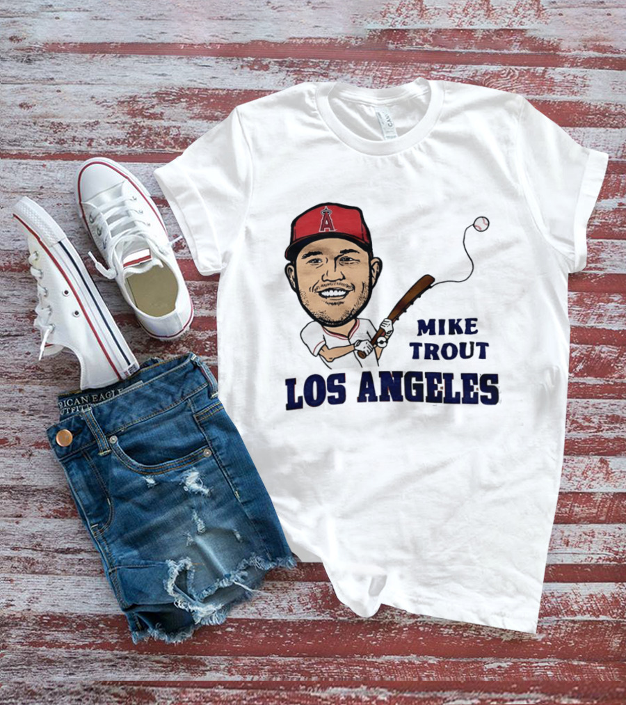 Mike Trout Los Angeles Angels Baseball Caricature T-Shirt