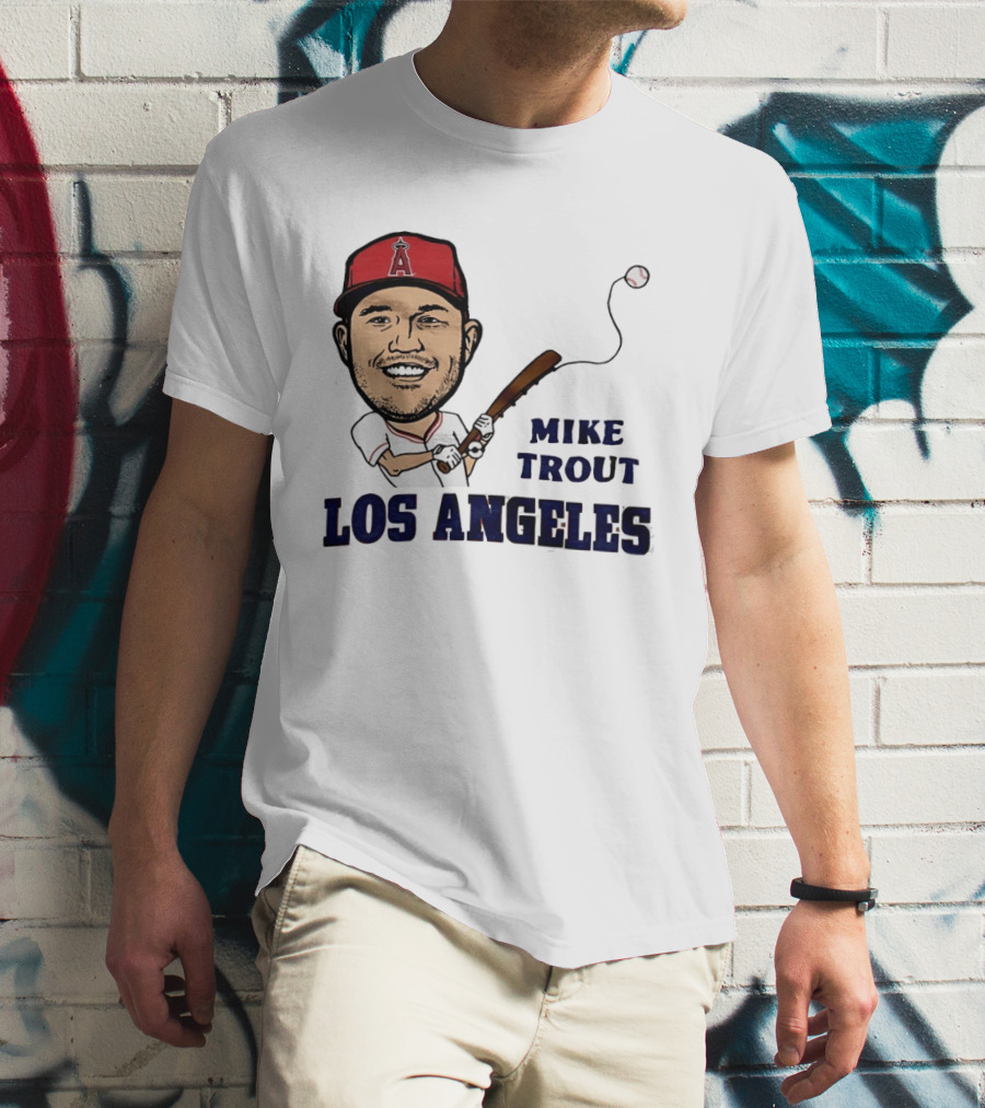 Mike Trout Los Angeles Angels Baseball Caricature T-Shirt