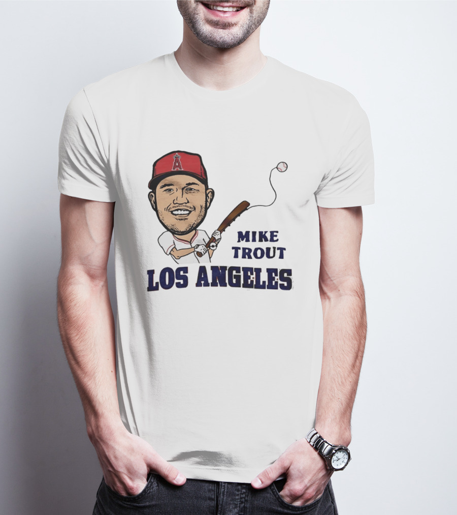 Mike Trout Los Angeles Angels Baseball Caricature T-Shirt
