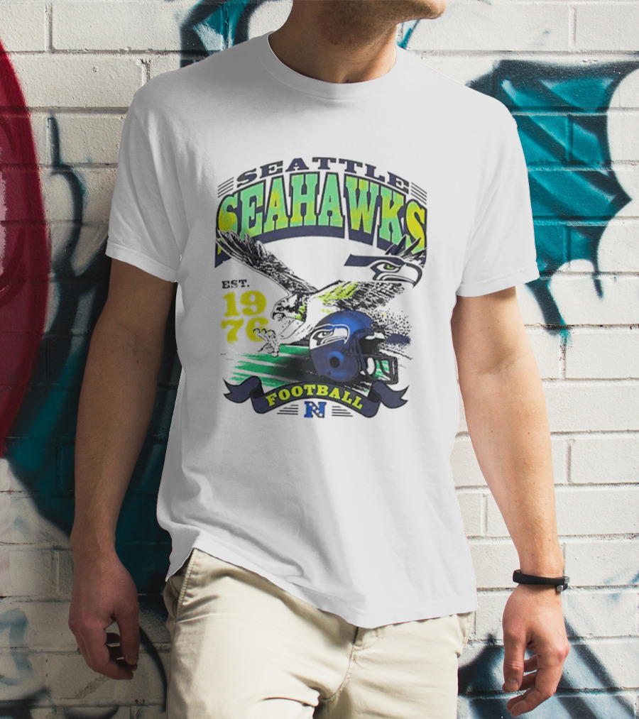 Seattle Seahawks Est. 1976 Football Puget Sound Champs Retro Helmet And Hawk T-Shirt