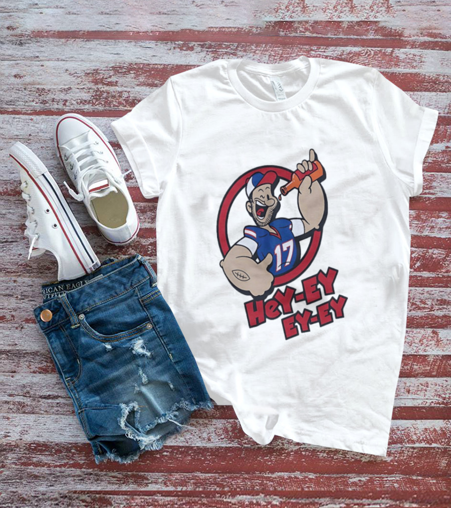 Hey Ey Ey Ey Josh Allen Illustrated Strong Finish Buffalo Bills T-Shirt