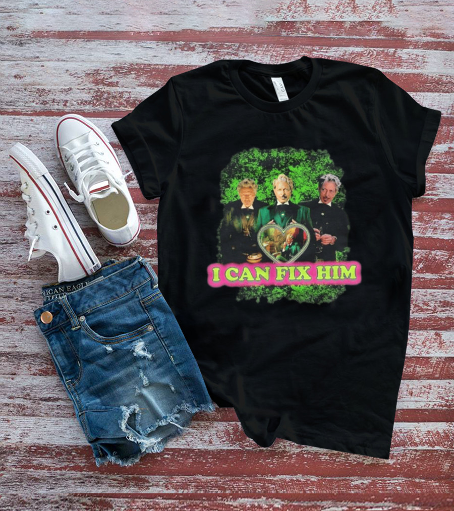 I Can Fix Him Jeff Goldblum Wicked Wizard Green Heart Trio T-Shirt