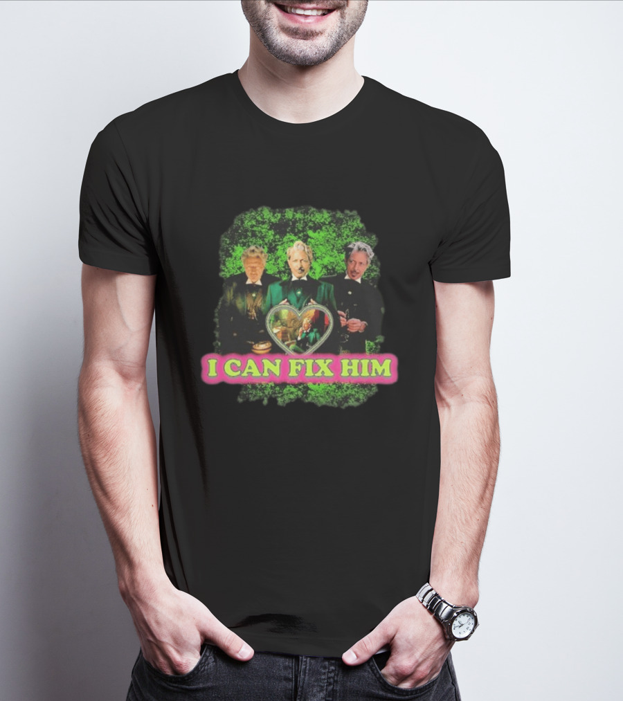 I Can Fix Him Jeff Goldblum Wicked Wizard Green Heart Trio T-Shirt