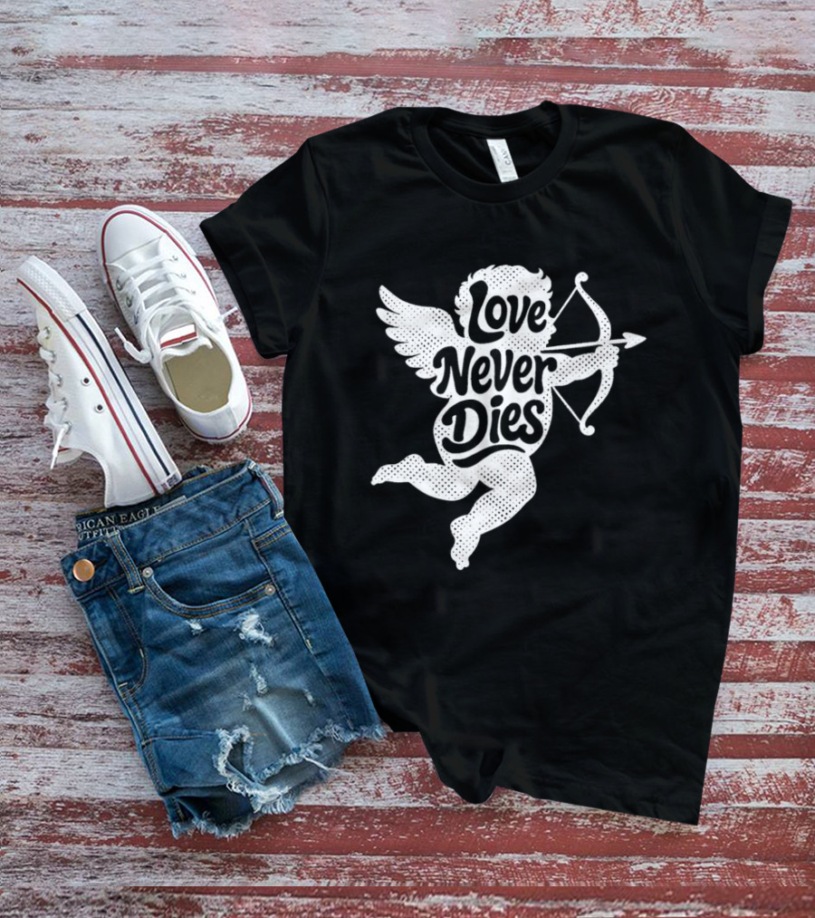 Love Never Dies Cupid Angel Archer T-Shirt