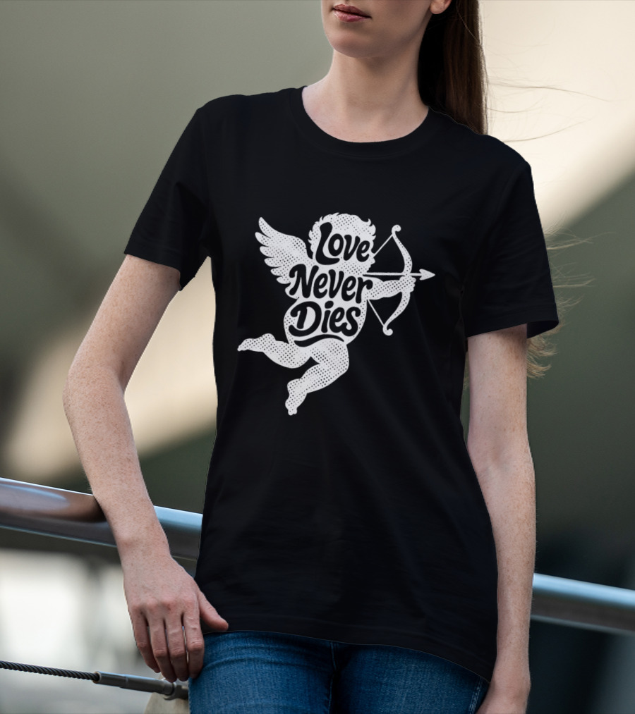 Love Never Dies Cupid Angel Archer T-Shirt