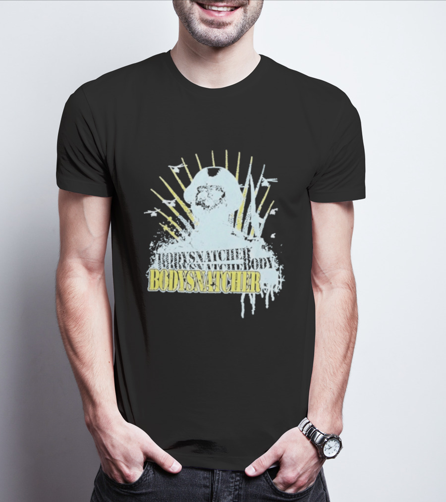 Bodysnatcher Helicopter Pilot Silhouette Sunburst T-Shirt