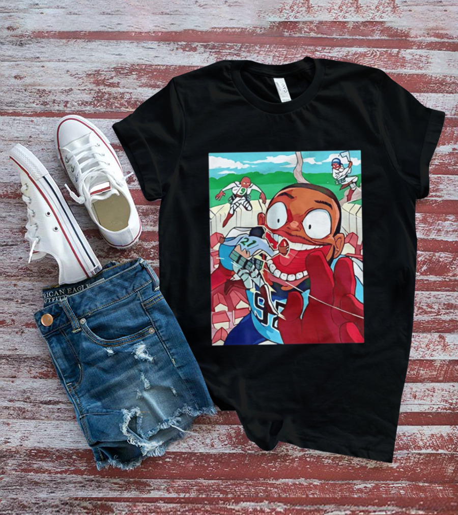 David Wyman 92 Seattle Seahawks Anime Crossover Characters Vibrant Action T-Shirt