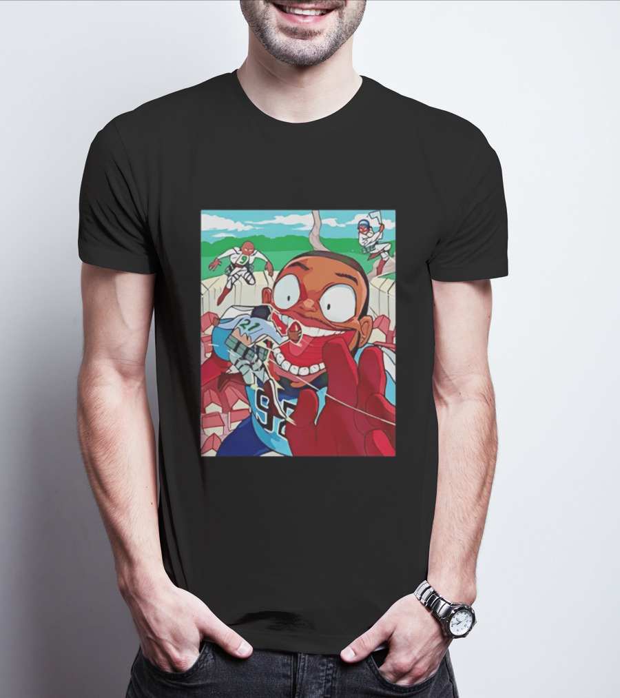 David Wyman 92 Seattle Seahawks Anime Crossover Characters Vibrant Action T-Shirt