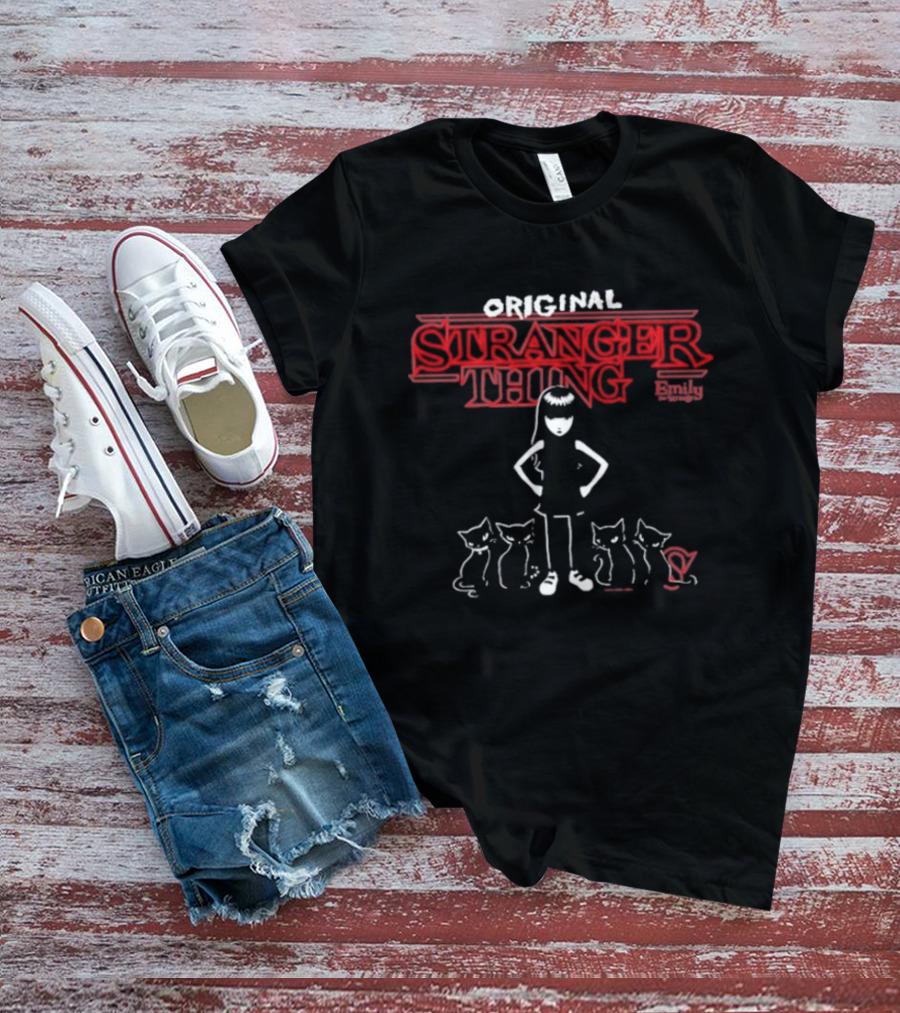 Original Stranger Thing Emily The Strange With Cats Collaboration T-Shirt