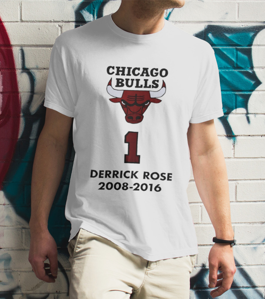 Chicago Bulls Derrick Rose Number 1 2008 2016 T-Shirt
