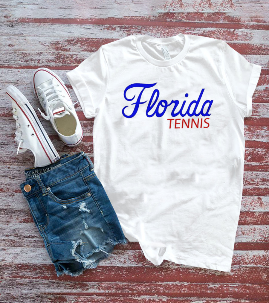 Florida Tennis Bold Blue Red Script T-Shirt