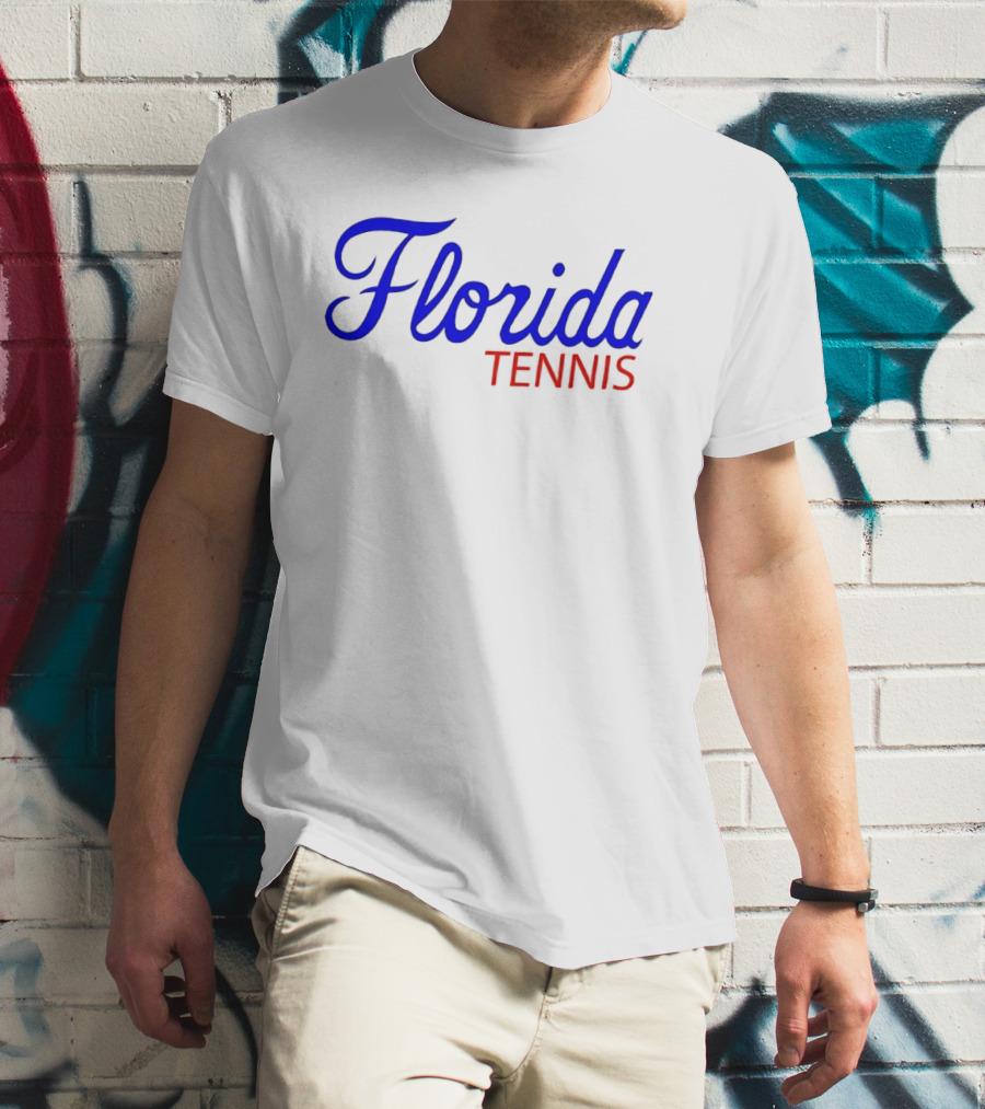 Florida Tennis Bold Blue Red Script T-Shirt