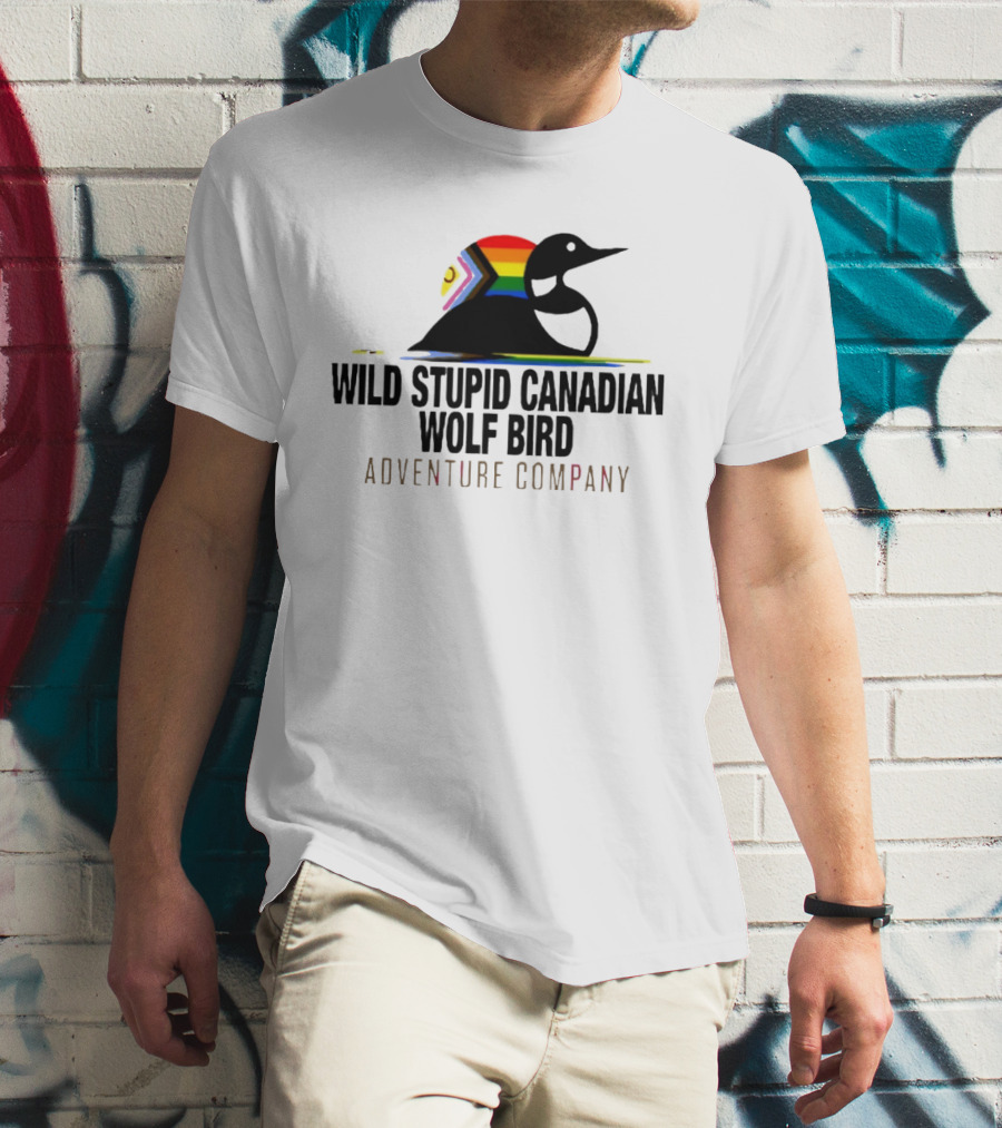 Rainbow Canadian Wolf Bird Adventure Company T-Shirt