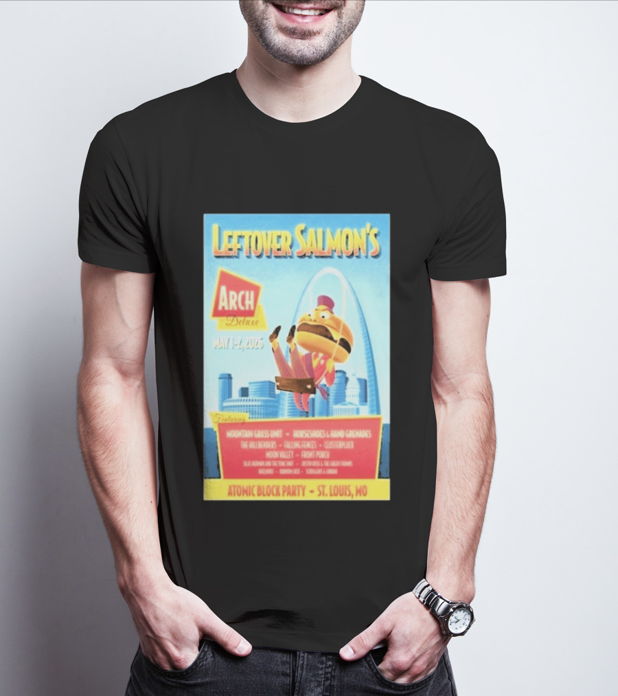 Leftover Salmon Arch Deluxe May 2026 Atomic Block Party St. Louis MO Featuring Mountain Grass Unit T-Shirt