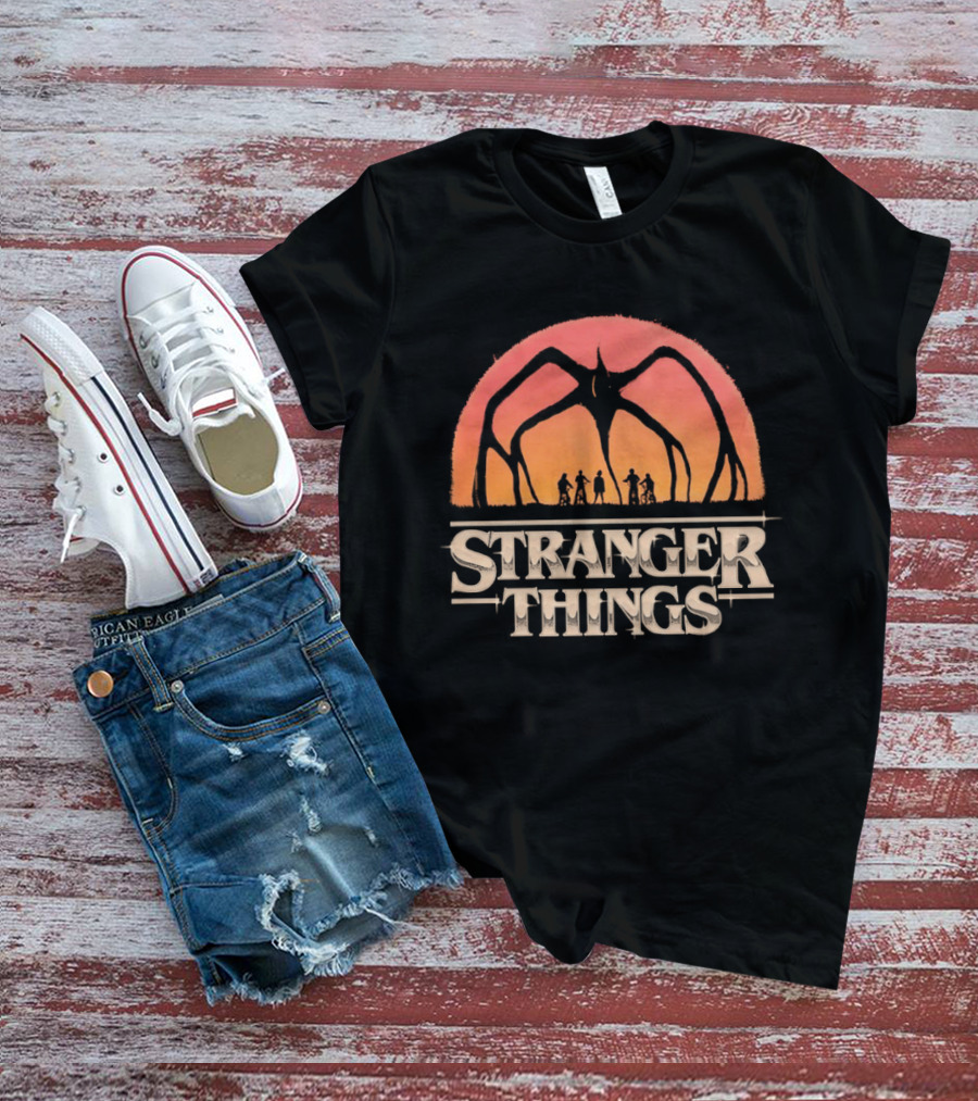Stranger Things Mind Flayer Sunset Silhouette Scene T-Shirt