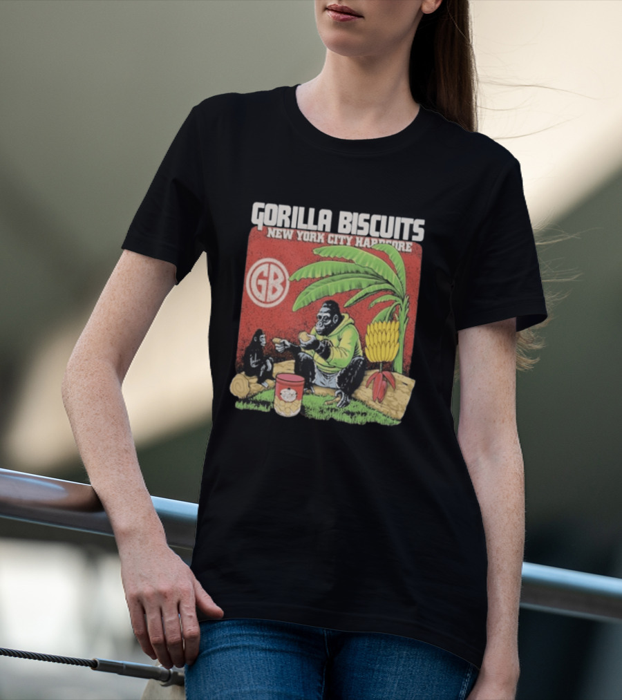 Gorilla Biscuits New York City Hardcore GB Logo Banana Tree Scene T-Shirt
