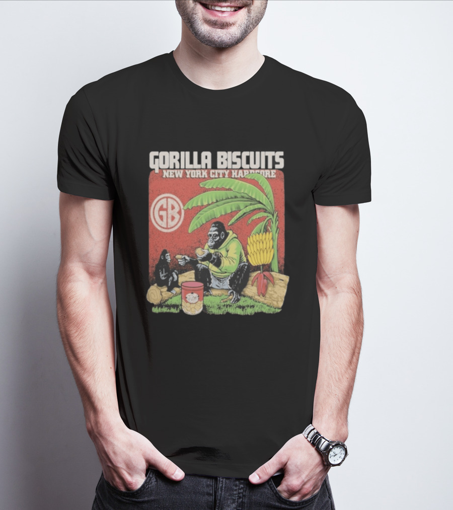 Gorilla Biscuits New York City Hardcore GB Logo Banana Tree Scene T-Shirt