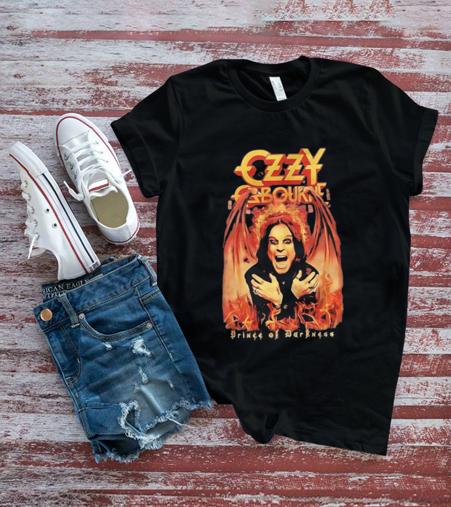 Ozzy Osbourne Flames Prince Of Darkness Fiery Wings T-Shirt