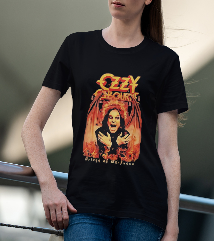 Ozzy Osbourne Flames Prince Of Darkness Fiery Wings T-Shirt