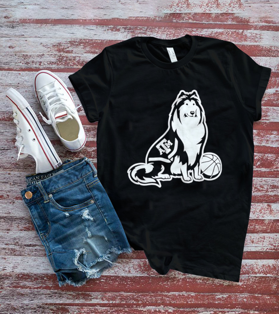 Texas A&M Reveille Basketball Mascot Aggies T-Shirt