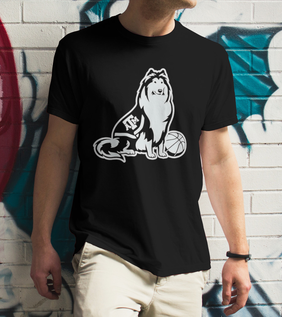 Texas A&M Reveille Basketball Mascot Aggies T-Shirt
