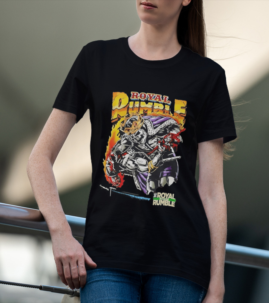 Royal Rumble Riyadh Boulevard Skeleton Crown Flame T-Shirt