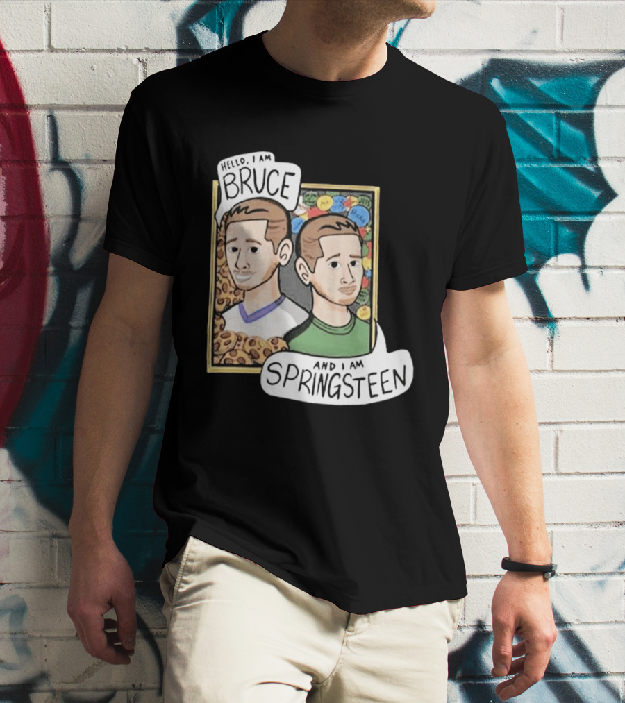 Bruce And Springsteen Hello I Am Tom Grossi T-Shirt