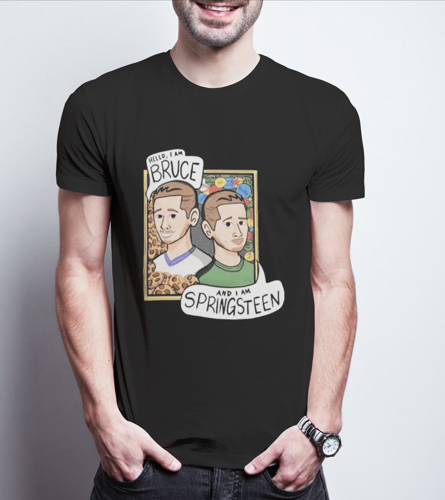 Bruce And Springsteen Hello I Am Tom Grossi T-Shirt