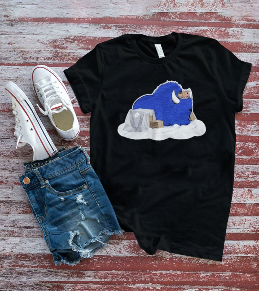 Tom Grossi Frederick The Bison Cozy Snow Scene T-Shirt