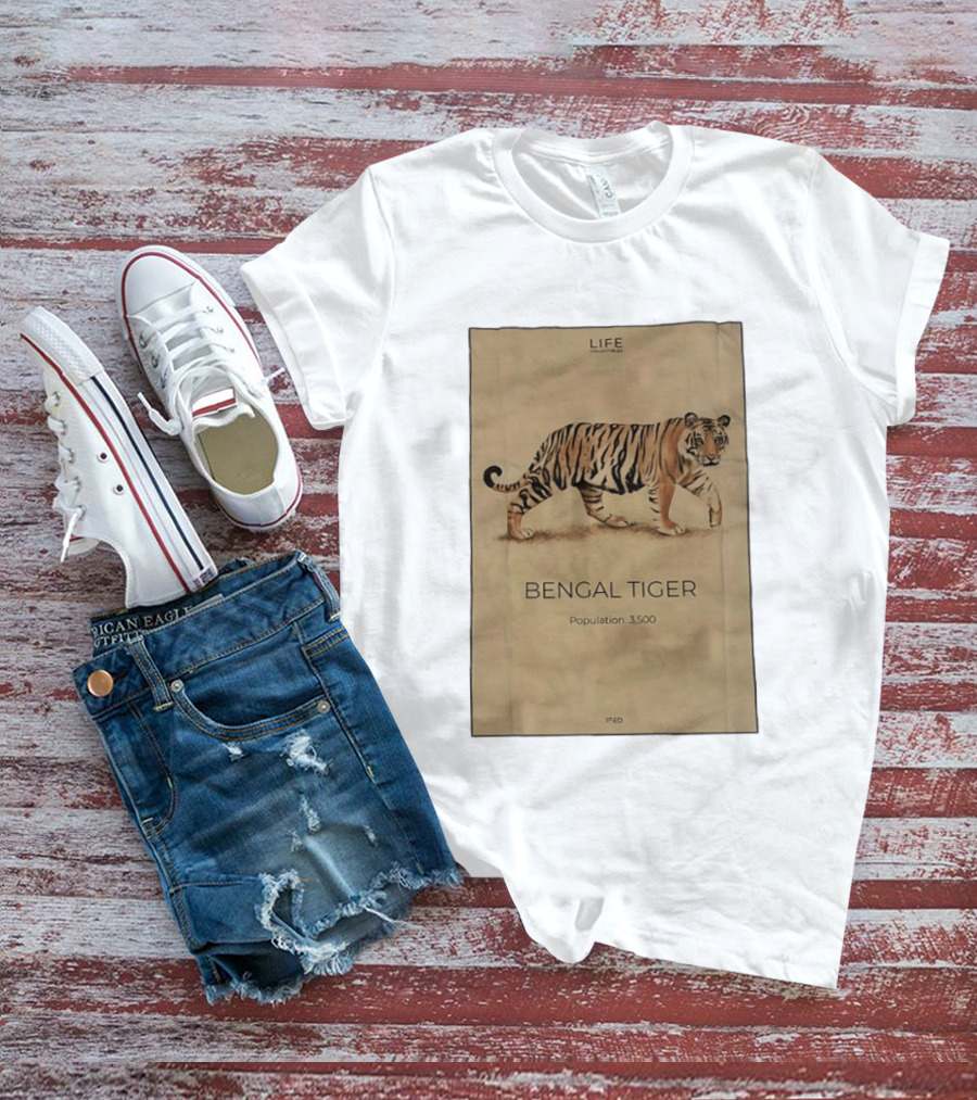 Life Collections Bengal Tiger Population 3,500 1st Ed T-Shirt