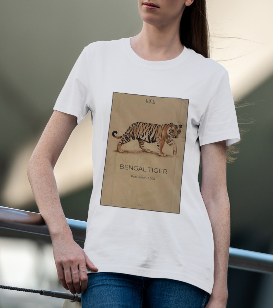 Life Collections Bengal Tiger Population 3,500 1st Ed T-Shirt
