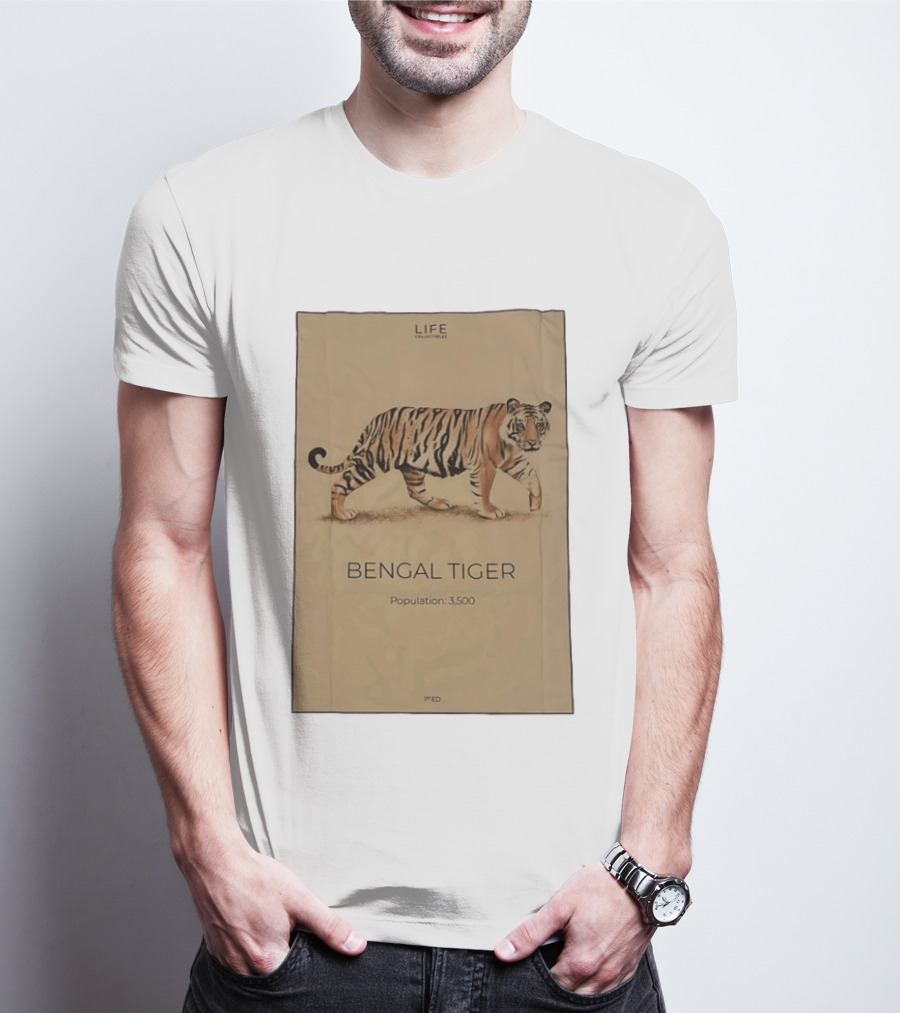 Life Collections Bengal Tiger Population 3,500 1st Ed T-Shirt