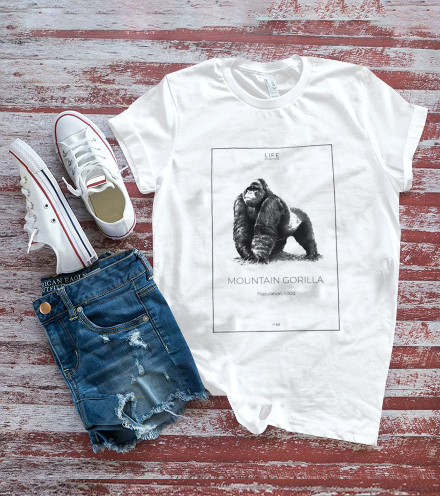 Mountain Gorilla Population 1000 Conservation Awareness Wildlife T-Shirt
