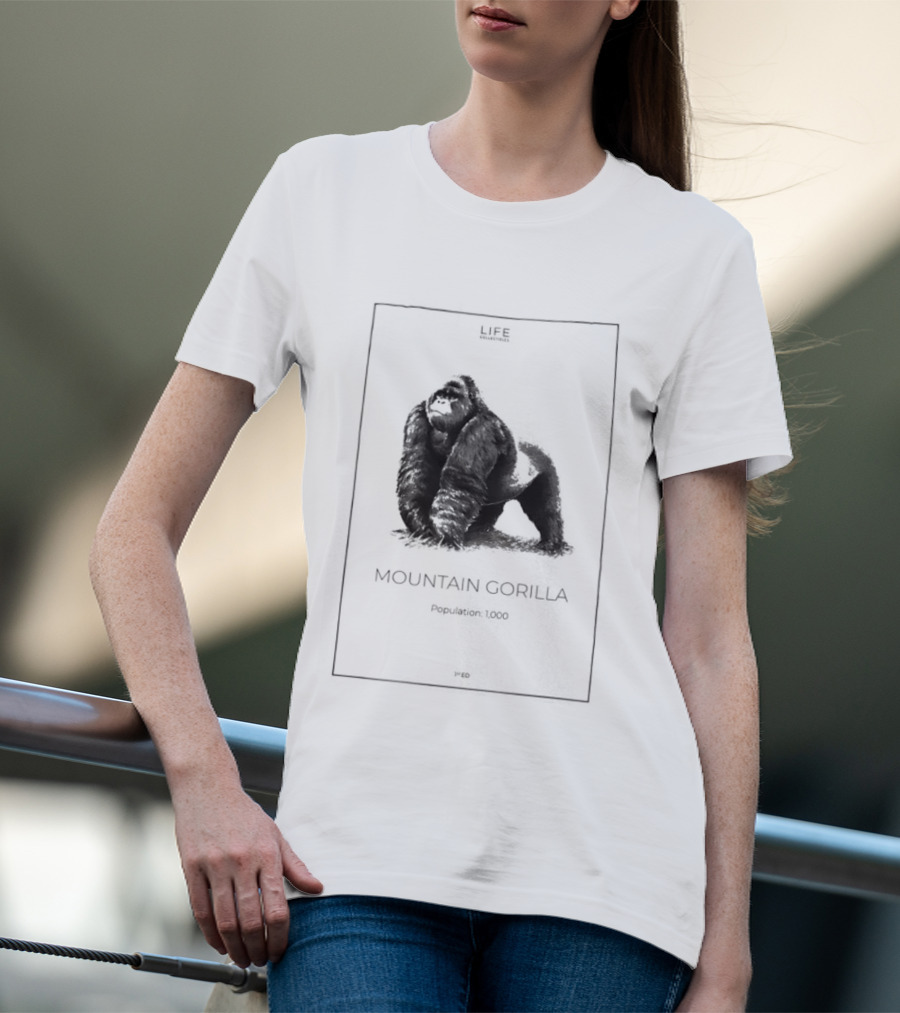 Mountain Gorilla Population 1000 Conservation Awareness Wildlife T-Shirt